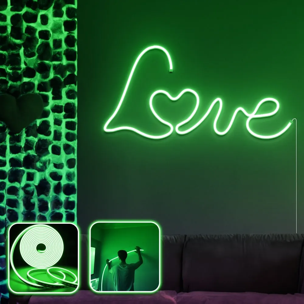 Zidna LED dekoracija Love in Love Large Green