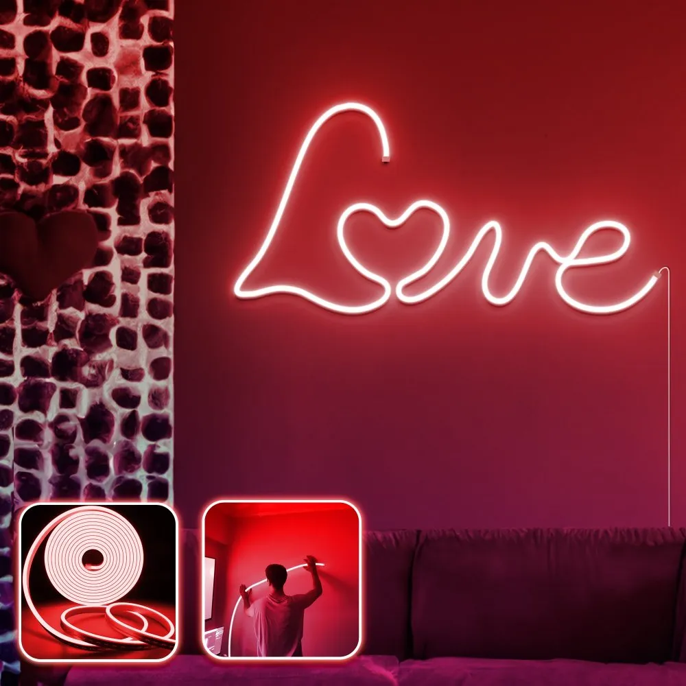 Zidna LED dekoracija Love in Love Large Red