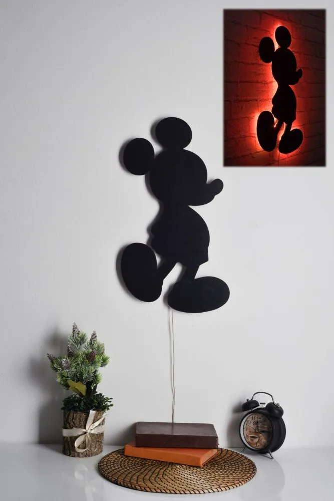 Zidna LED dekoracija Mickey Mouse Red