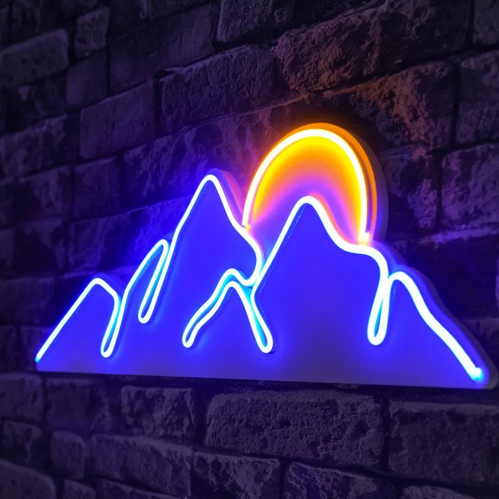 Zidna LED dekoracija Mountain Blue Yellow