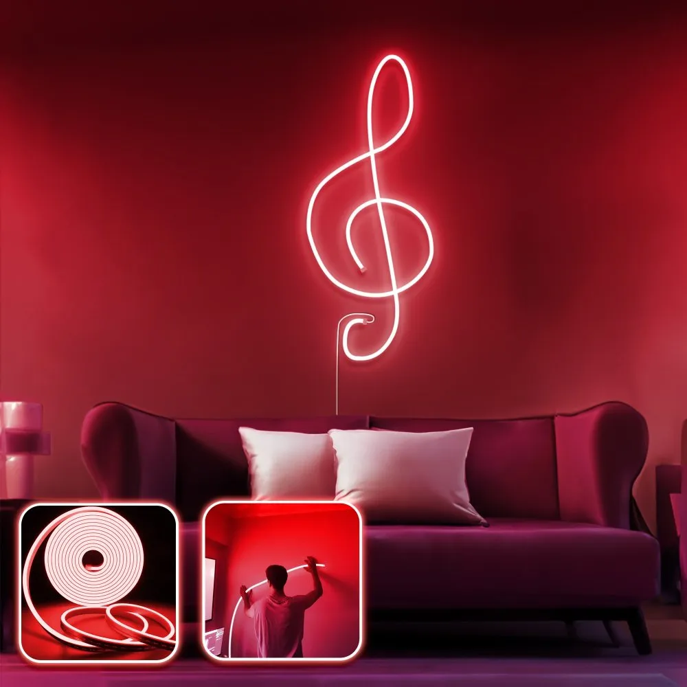 Zidna LED dekoracija Music Medium Red