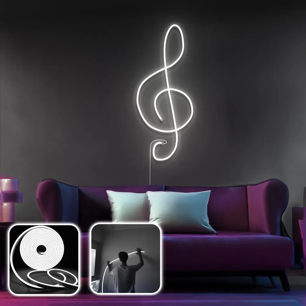 Zidna LED dekoracija Music Medium White