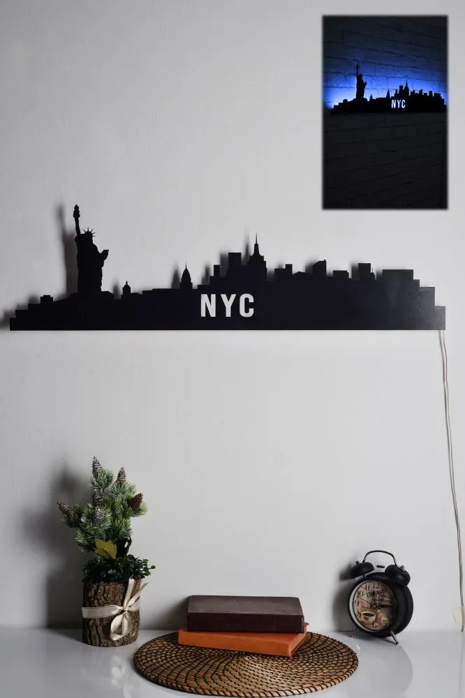 Zidna LED dekoracija NYC Skyline Blue