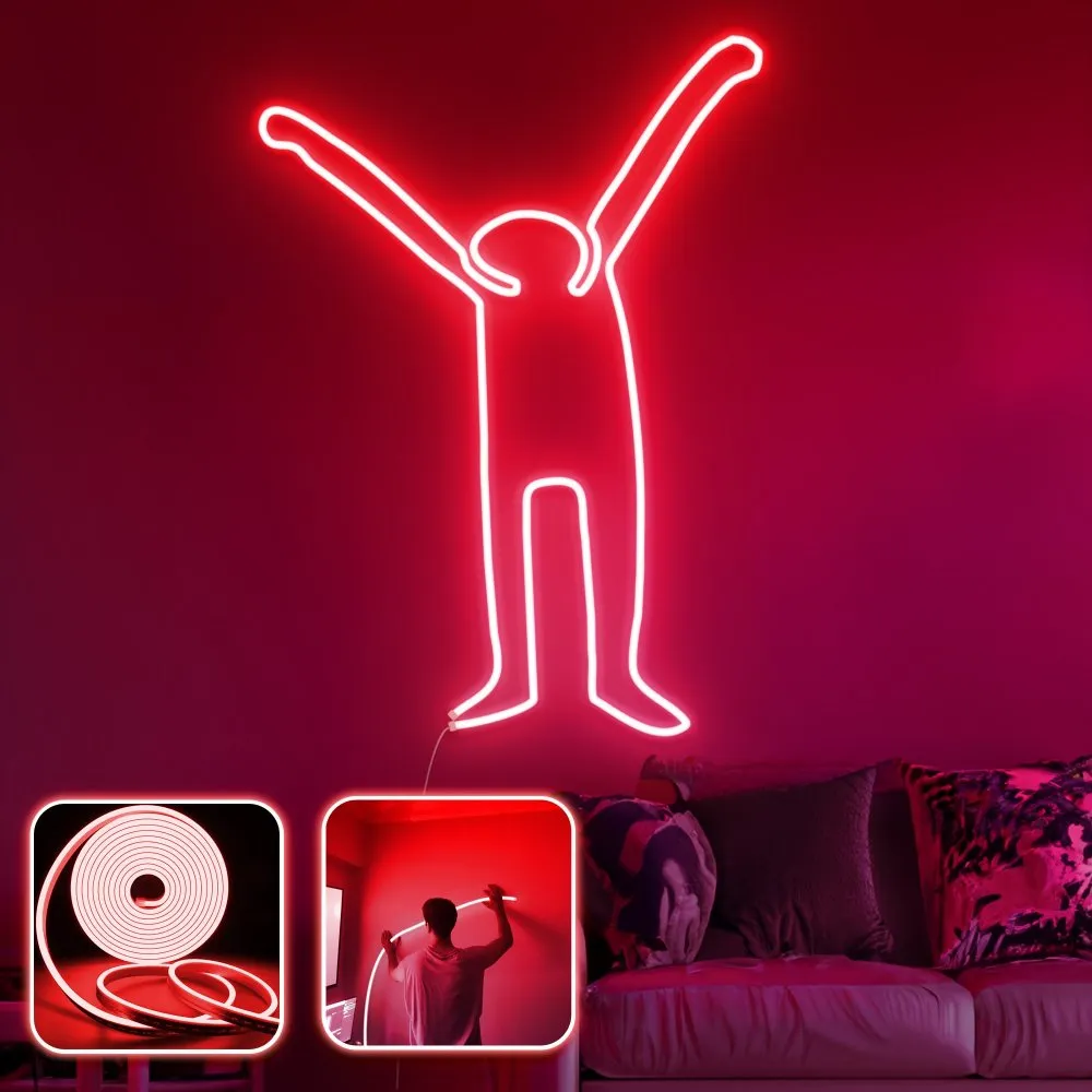 Zidna LED dekoracija Partying XL Red