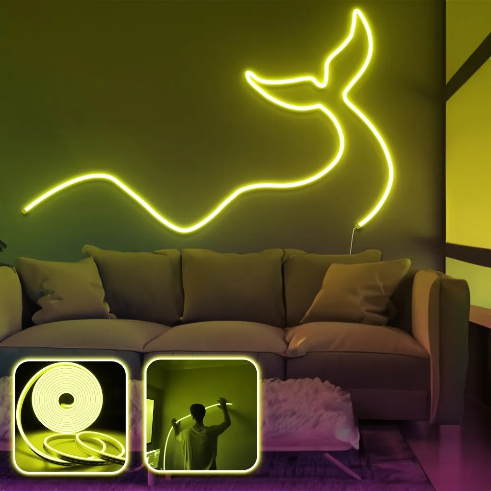 Zidna LED dekoracija Wave and Tail Large Yellow