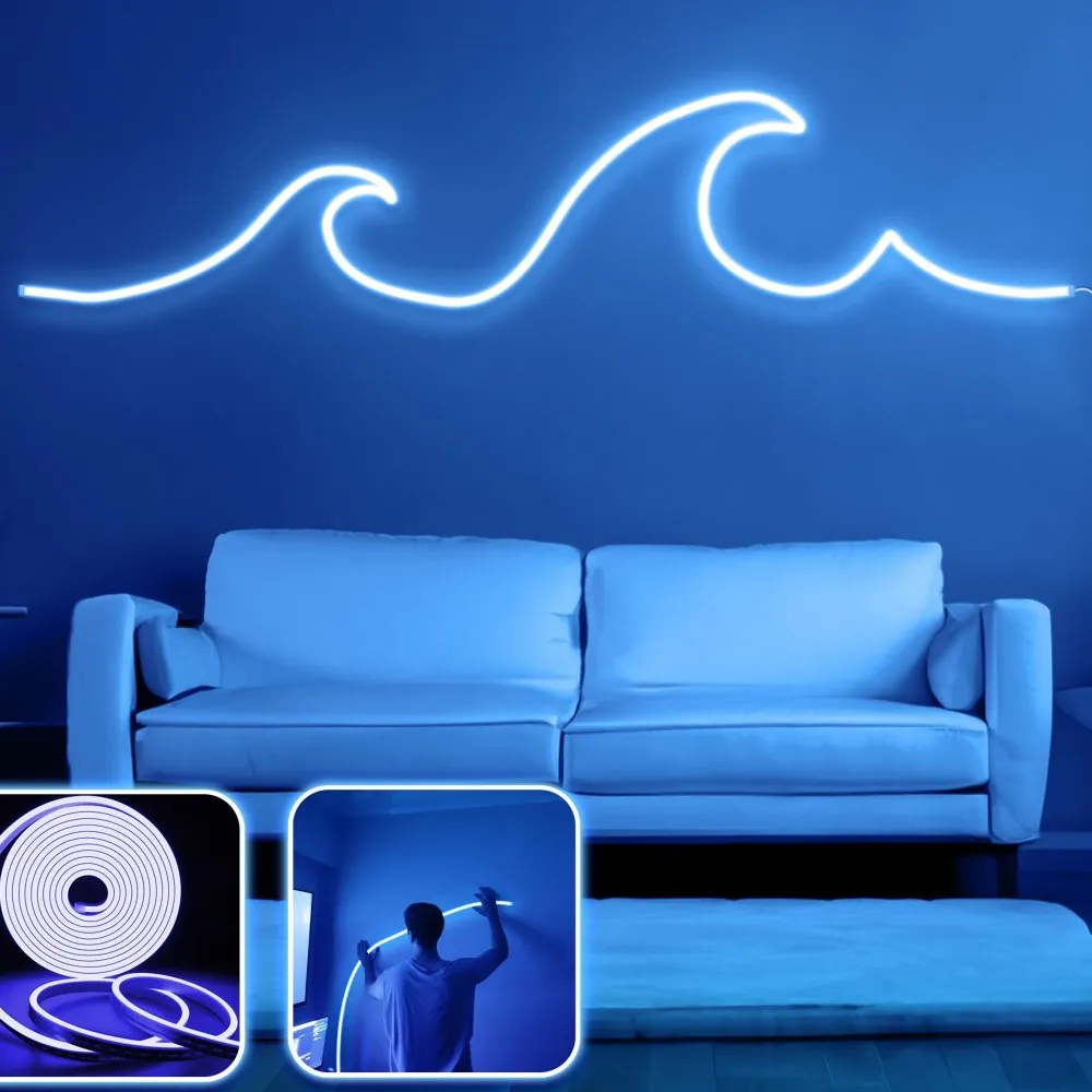Zidna LED dekoracija Wave Large Blue