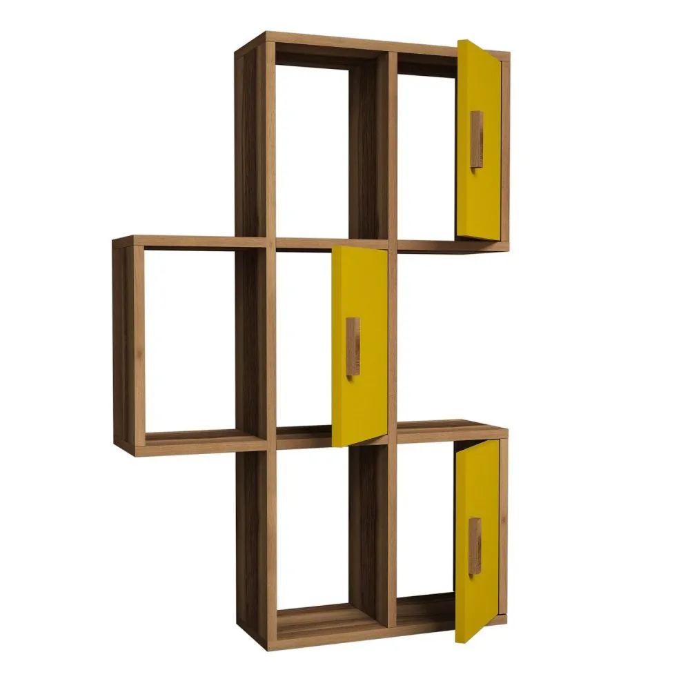 Zidna polica Flora Walnut Yellow