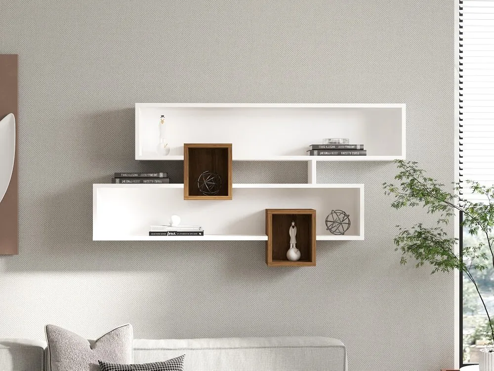 Zidna polica Karen Walnut White