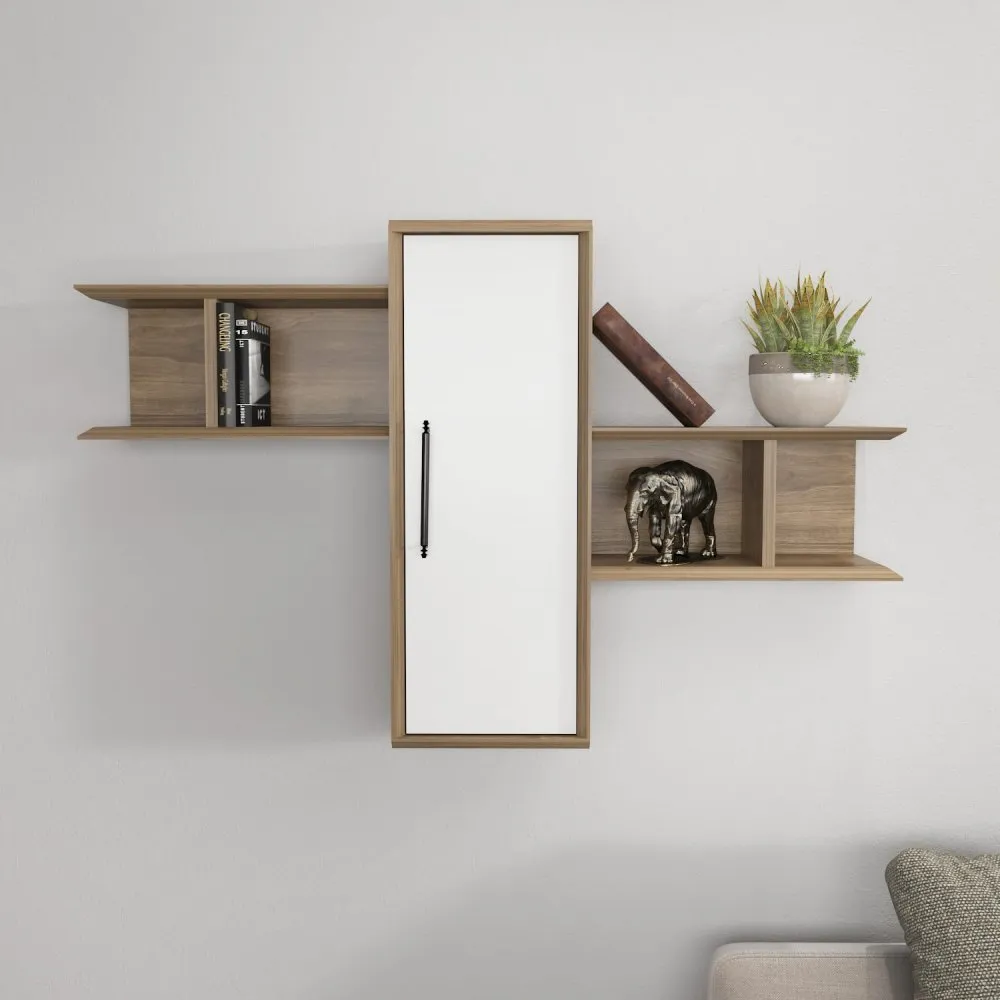Zidna polica Olida Walnut White