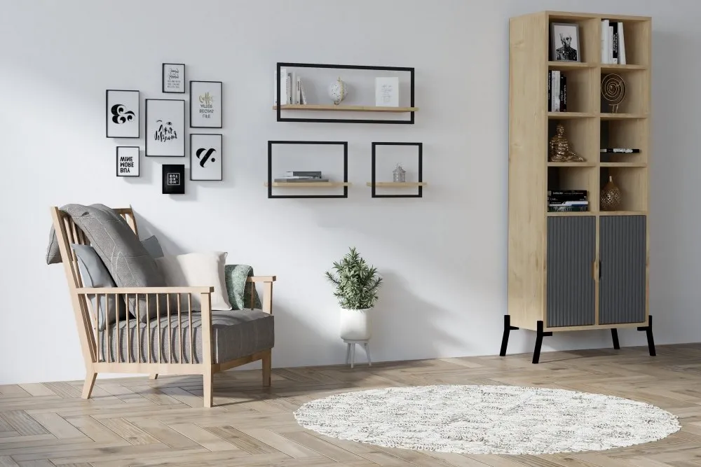 Zidna polica Yeso Sapphire Oak