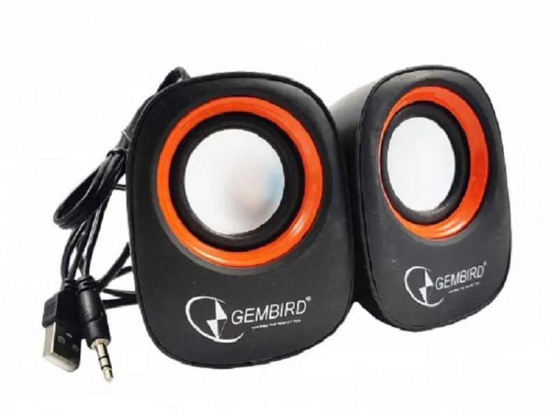 Stereo zvucnici Orange/Black, 2 x 3W RMS USB pwr, 3.5mm kutija sa prozorom