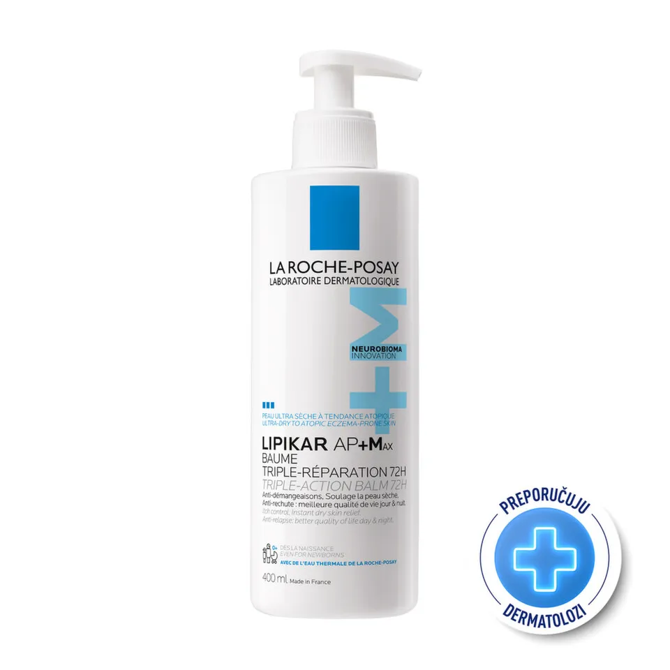 La Roche-Posay Lipikar Baume AP+MAX Balzam za ultrasuvu kožu sklonu atopijskom ekcemu, 400 ml