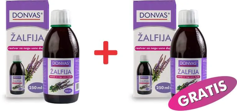 DONVAS Žalfija rastvor za negu usne duplje, 250 ml 1+1 GRATIS