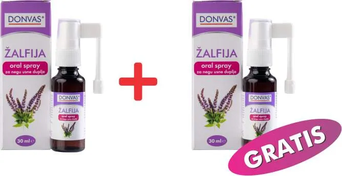 DONVAS Žalfija oral spray, 30 ml 1+1 GRATIS