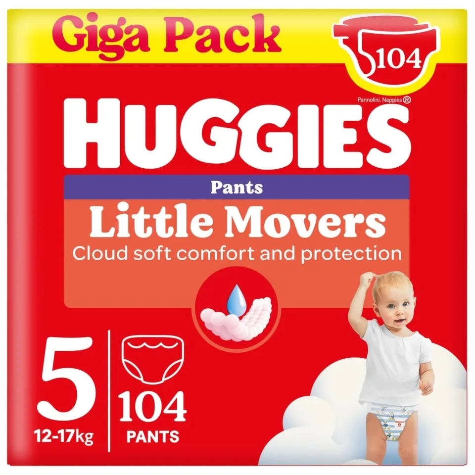 Huggies Little Movers Box Pelene gaćice veličina 5, 104 komada
