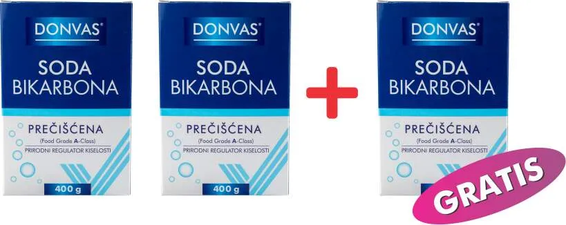 DONVAS Soda bikarbona prečišćena, 400 g 2+1 GRATIS