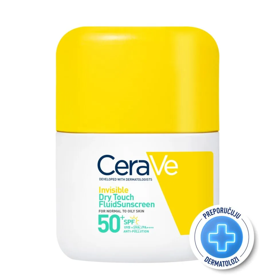CeraVe Nevidljivi Dry Touch fluid za zaštitu od sunca SPF 50+, 50 ml