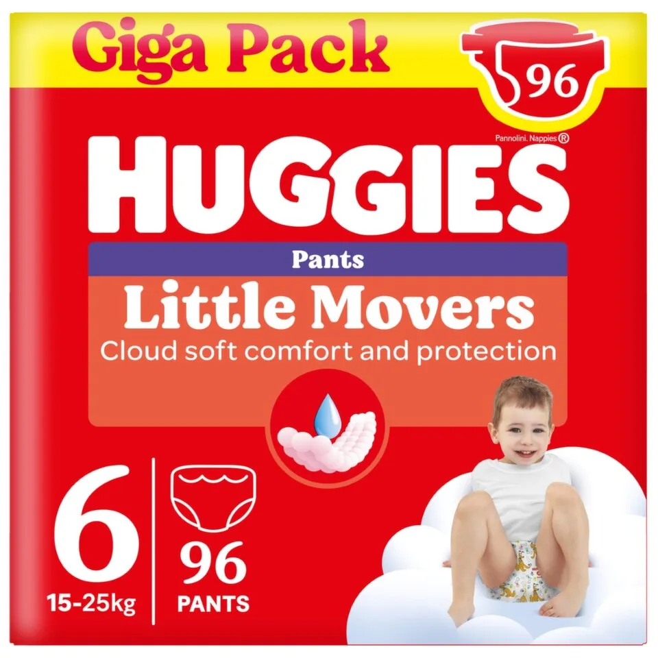 Huggies Little Movers Box Pelene gaćice veličina 6, 96 komada