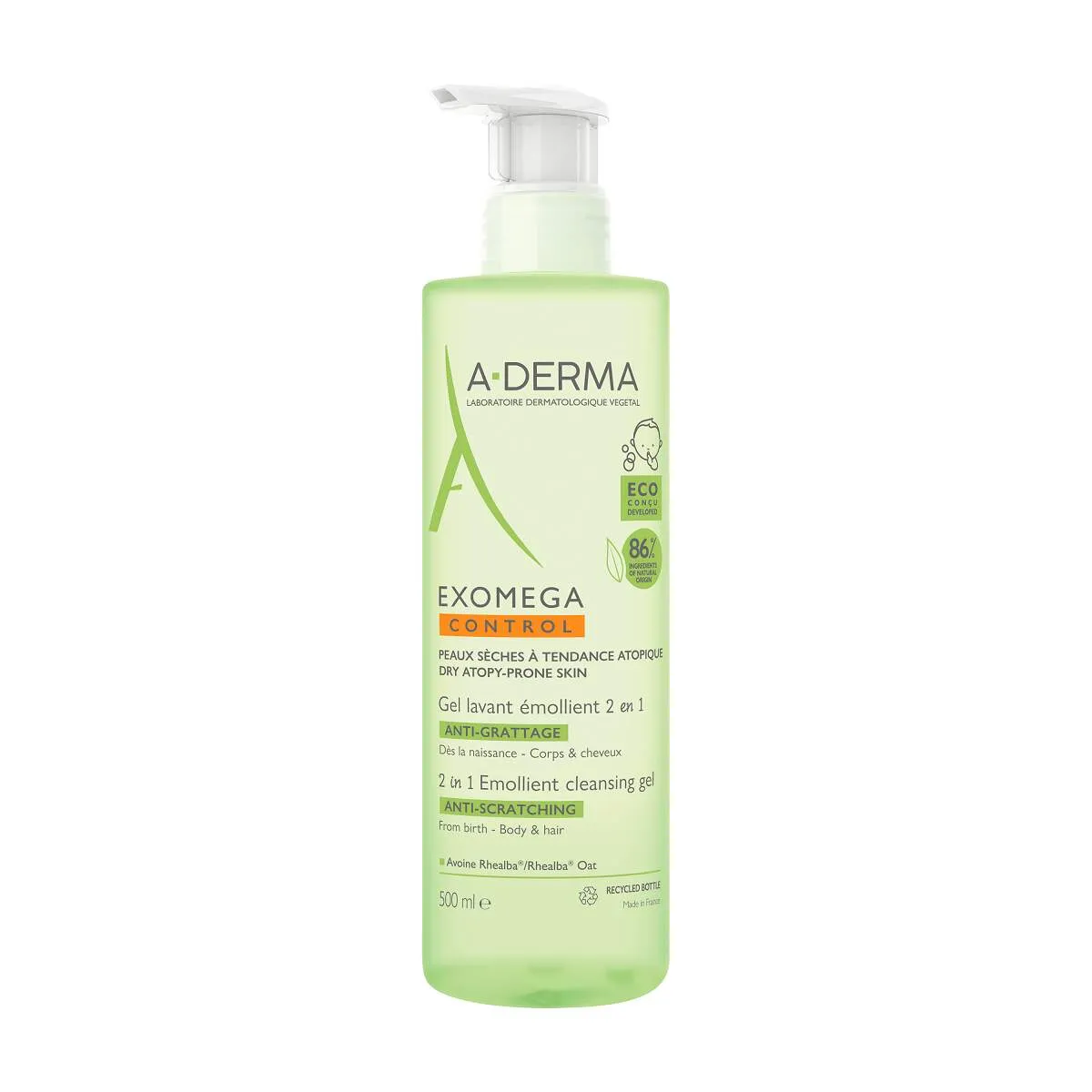 A-Derma Exomega Control Emolijentni gel za pranje 2u1, 500 ml