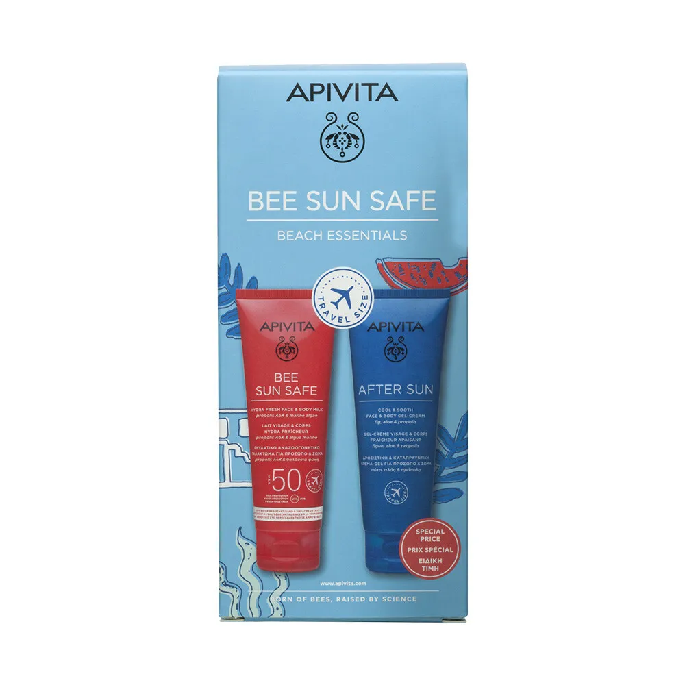 Apivita Bee Sun Safe Hydra Fresh Mleko za lice i telo SPF 50, 100 ml + After Sun Gel-krema za lice i telo,100 ml