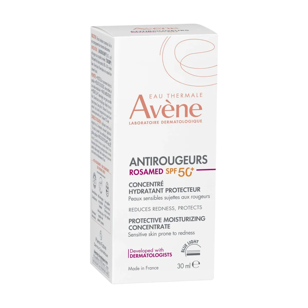 Avene Antirougeurs Rosamed SPF50+ zaštitni koncentrat za hidrataciju, 30 ml