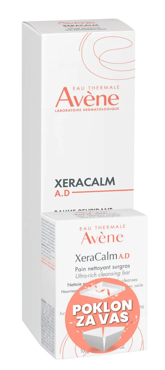 Avene XeraCalm AD Balzam, 200 ml + Sindet, 100 g GRATIS