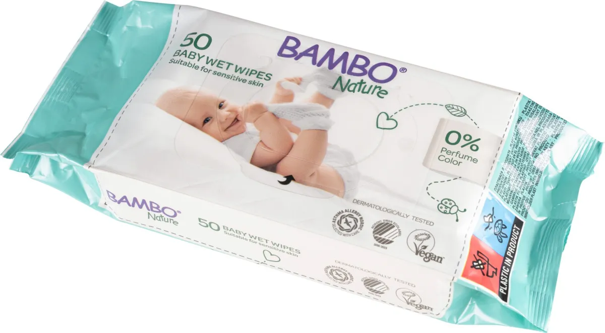Bambo Nature Vlažne maramice, 50 komada