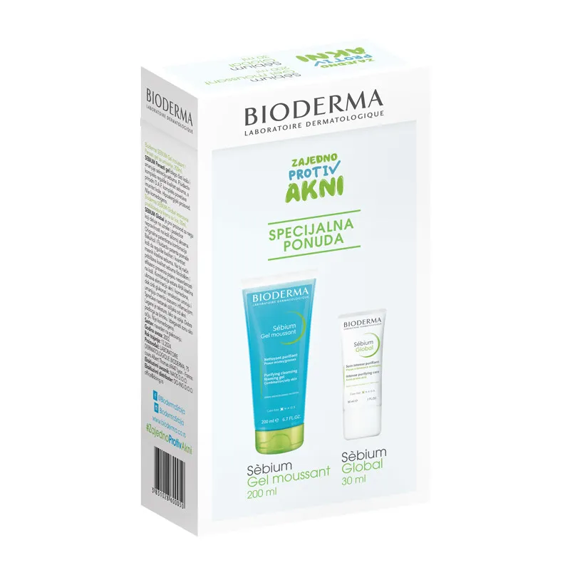 Bioderma Sebium Penasti Gel 200 ml + Sebium Global 30 ml PROMO