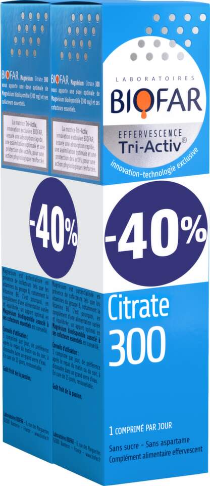 Biofar Tri-Activ Magnezijum-citrat 300mg, 15 šumećih tableta, DUO Pack