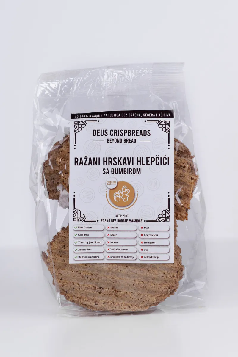 Deus Crispbreads Ražani hlepčići sa đumbirom 200g
