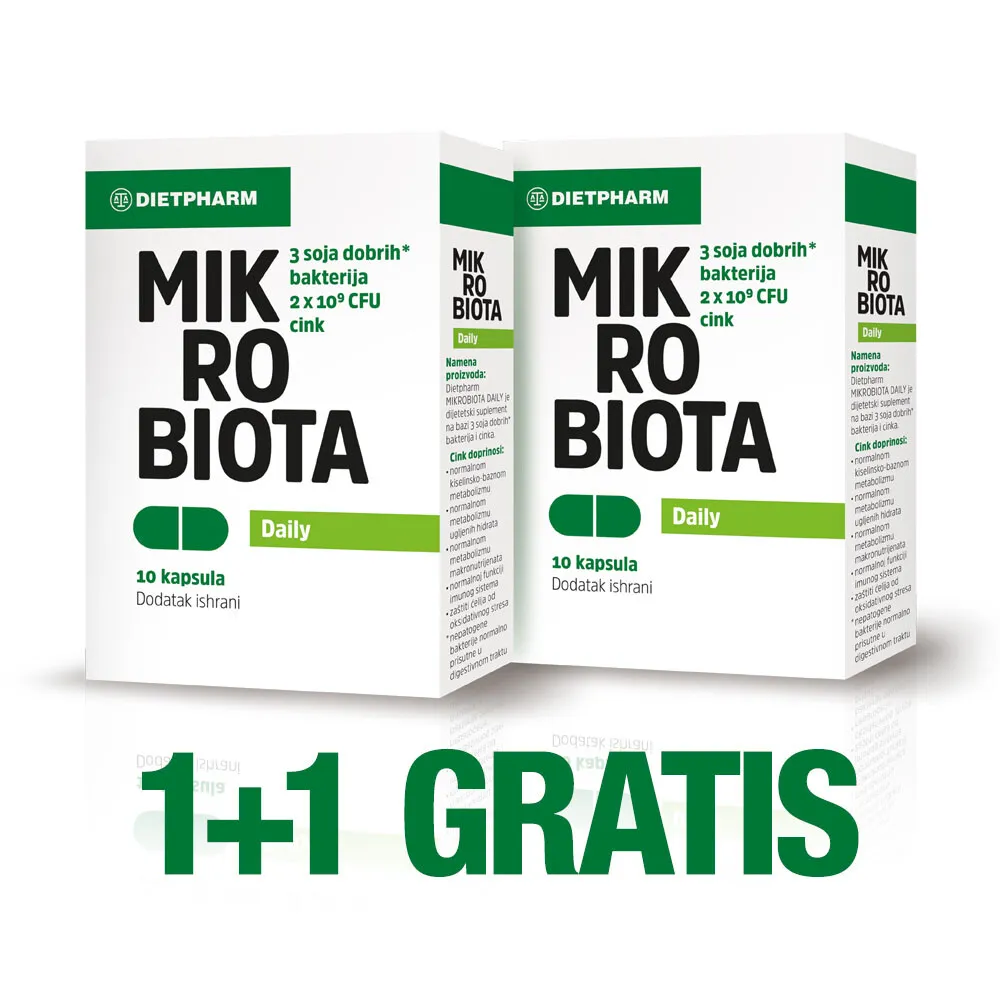 Dietpharm Mikrobiota Daily, 10 kapsula 1+1 GRATIS