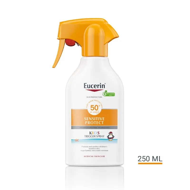 Eucerin Sun Sprej na pumpicu za zaštitu osetljive dečje kože od sunca SPF 50+, 250 ml