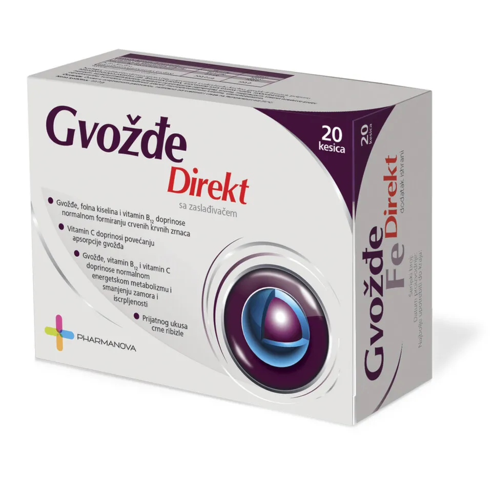 Gvožđe Direkt prašak, 20 kesica