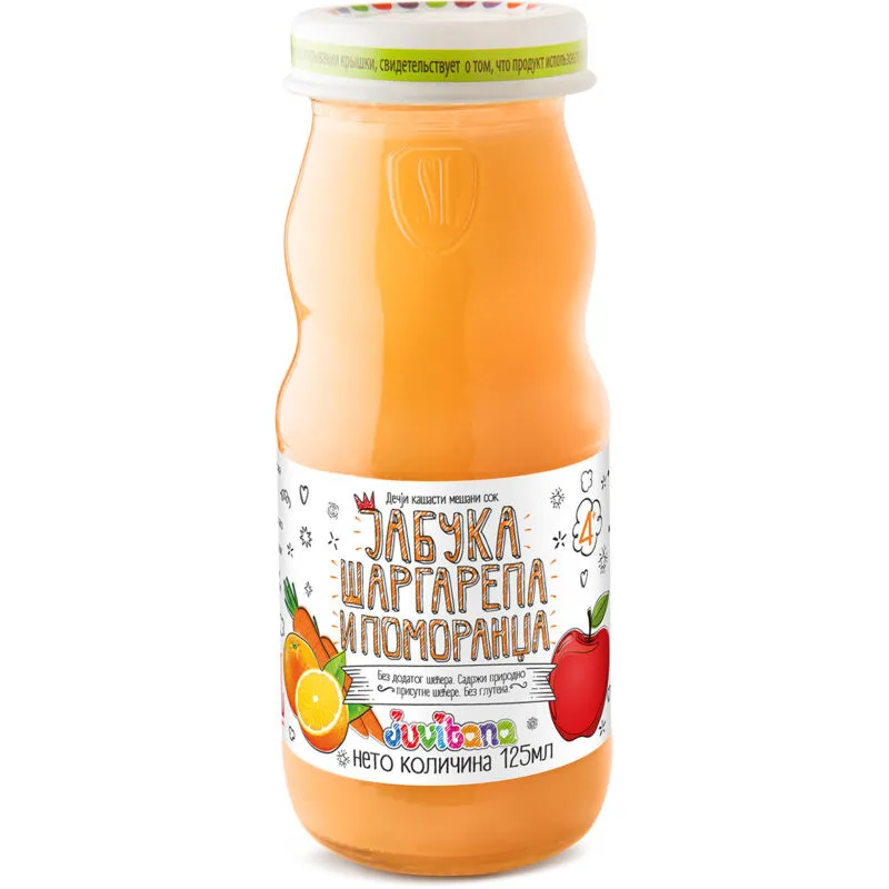 Juvitana kašasti sok od jabuke, šargarepe i pomorandže 125ml