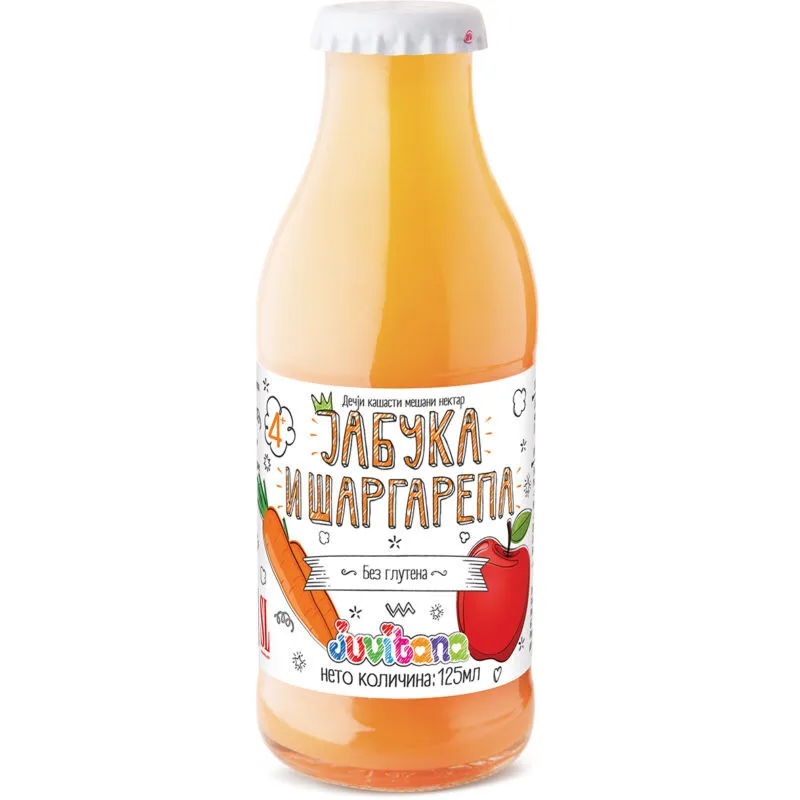 Juvitana kašasti sok od jabuke i šargarepe 125ml
