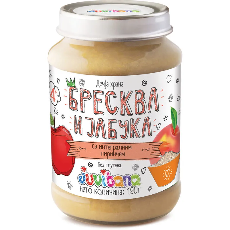 Juvitana Kašica od breskve i jabuke sa integralnim pirinčem 190g