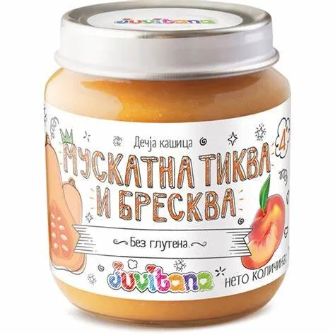 Juvitana Kašica od muskatne tikve i breskve 128g