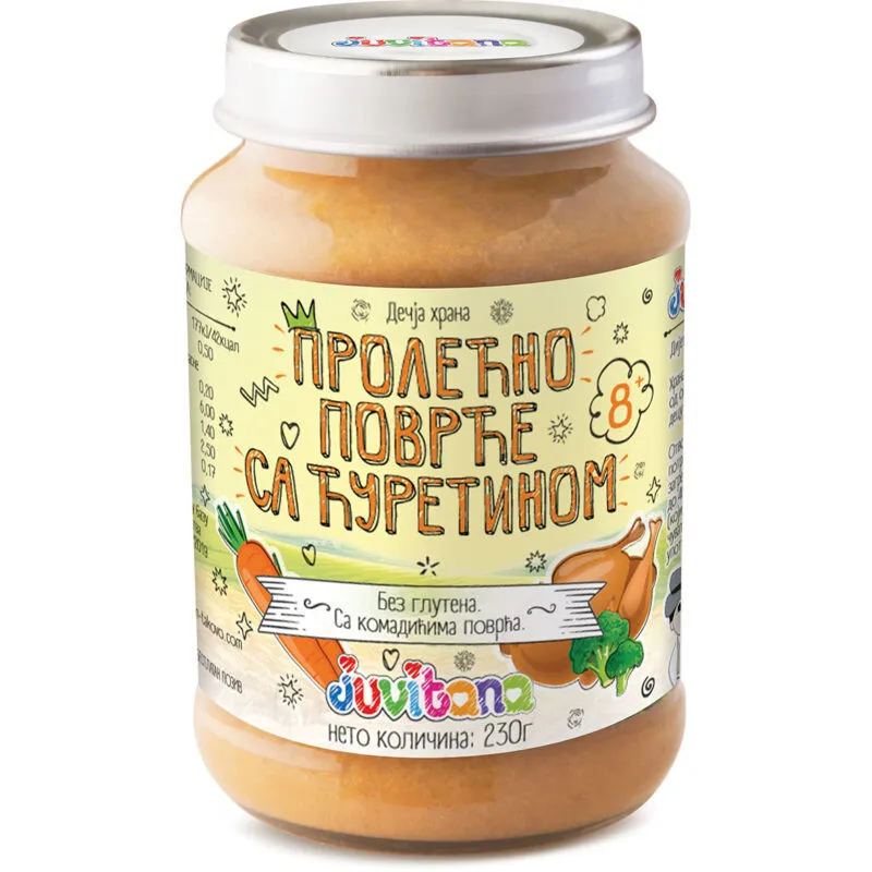 Juvitana Kašica od prolećnog povrća sa ćuretinom 230g