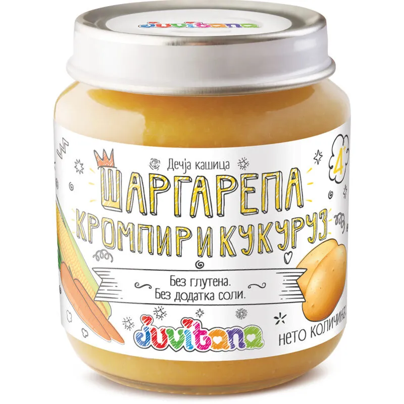 Juvitana Kašica od šargarepe, krompira i kukuruza 128g