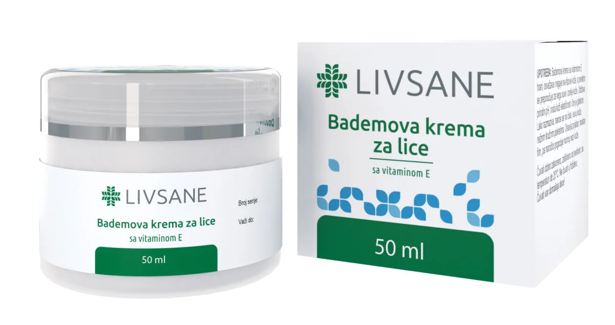 LIVSANE Bademova krema za lice sa vitaminom E 50 ml
