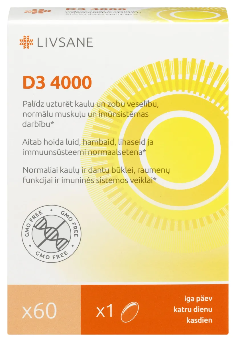 LIVSANE D3 4000, 60 kapsula