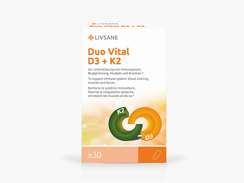 LIVSANE Duo Vital D3+K2, 30 kapsula