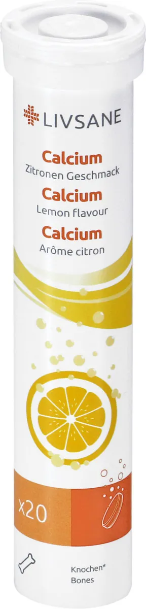 LIVSANE Kalcijum sa ukusom limuna, šumeće tablete 20 komada