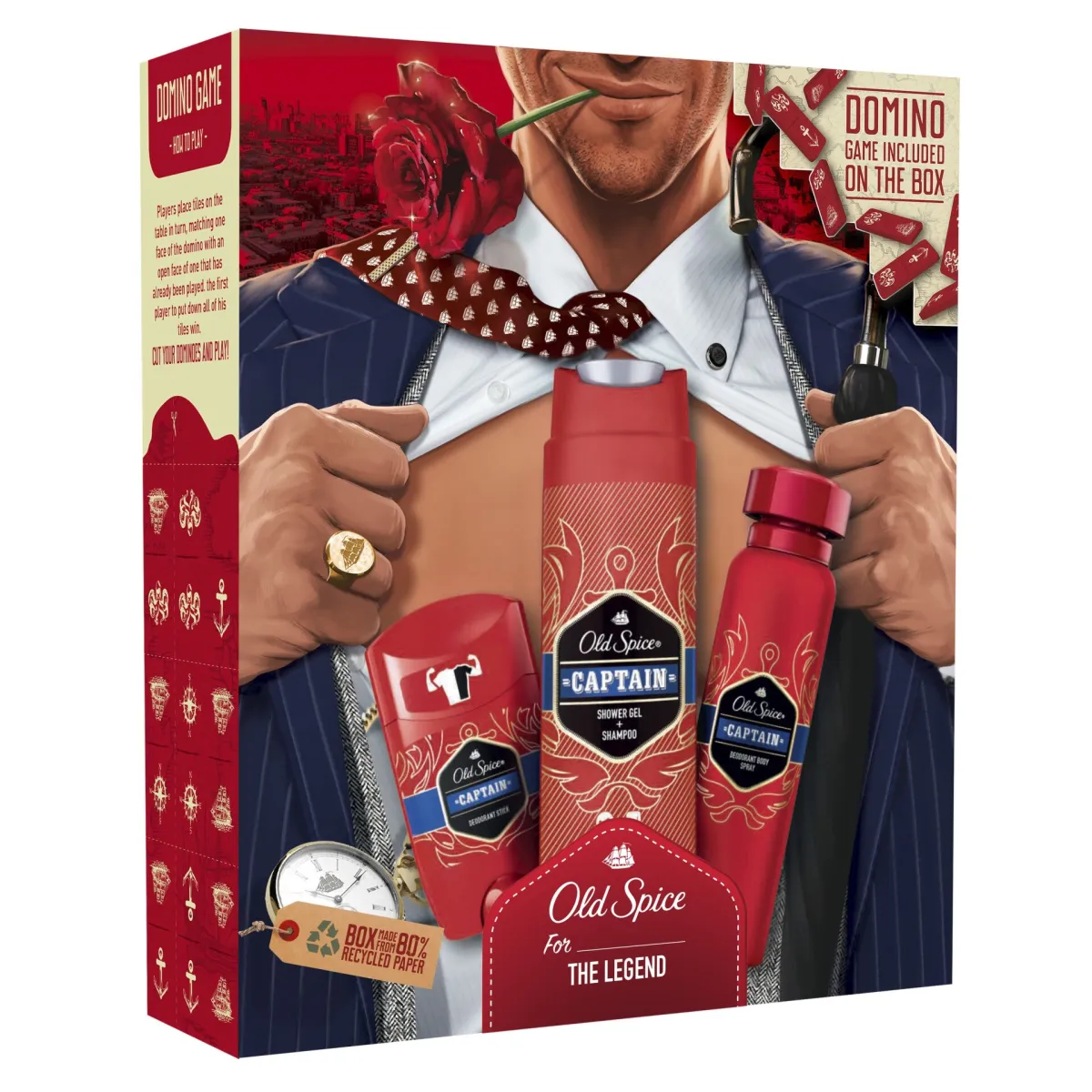 Old Spice Gentleman Poklon set Captain Dezodorans u stiku + Deo sprej + Gel za tuširanje