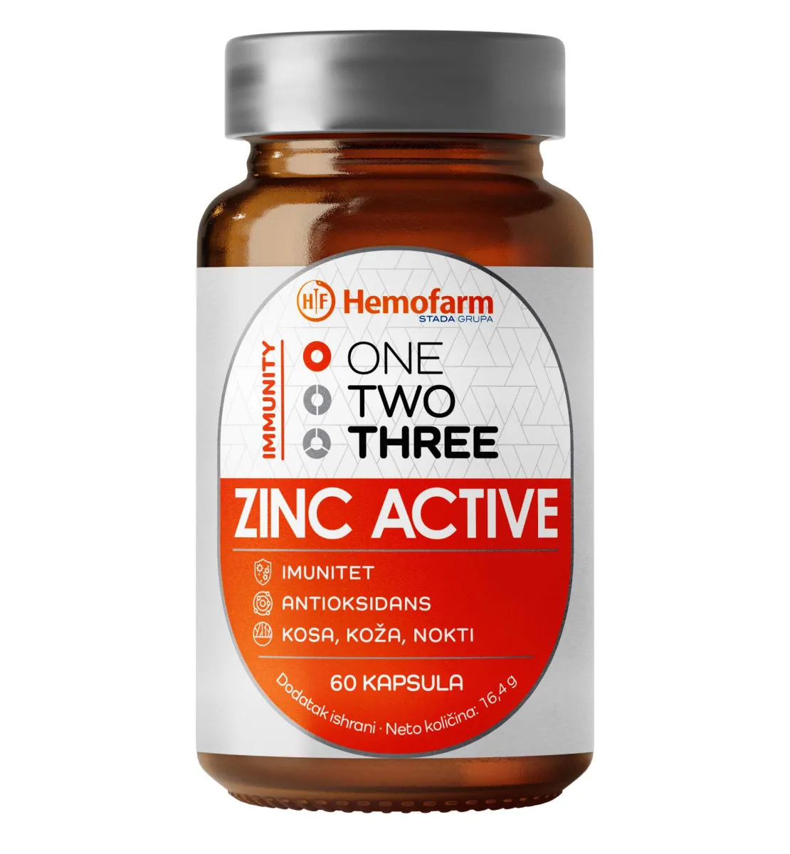 One Two Three Zinc Active, 60 kapsula