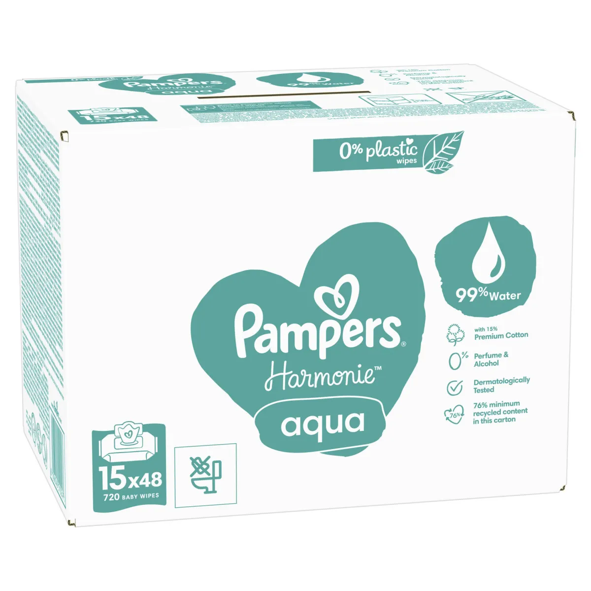 Pampers Harmonie Aqua Vlažne maramice, 15 X 48 komada
