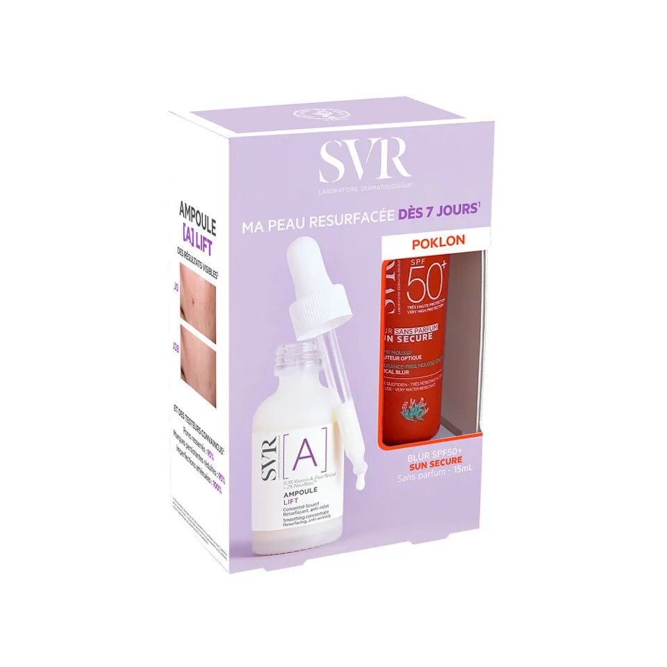 SVR A Lift Ampula, 30 ml + Sun Secure Blur mus-krema bez parfema SPF 50+,15 ml PROMO Set