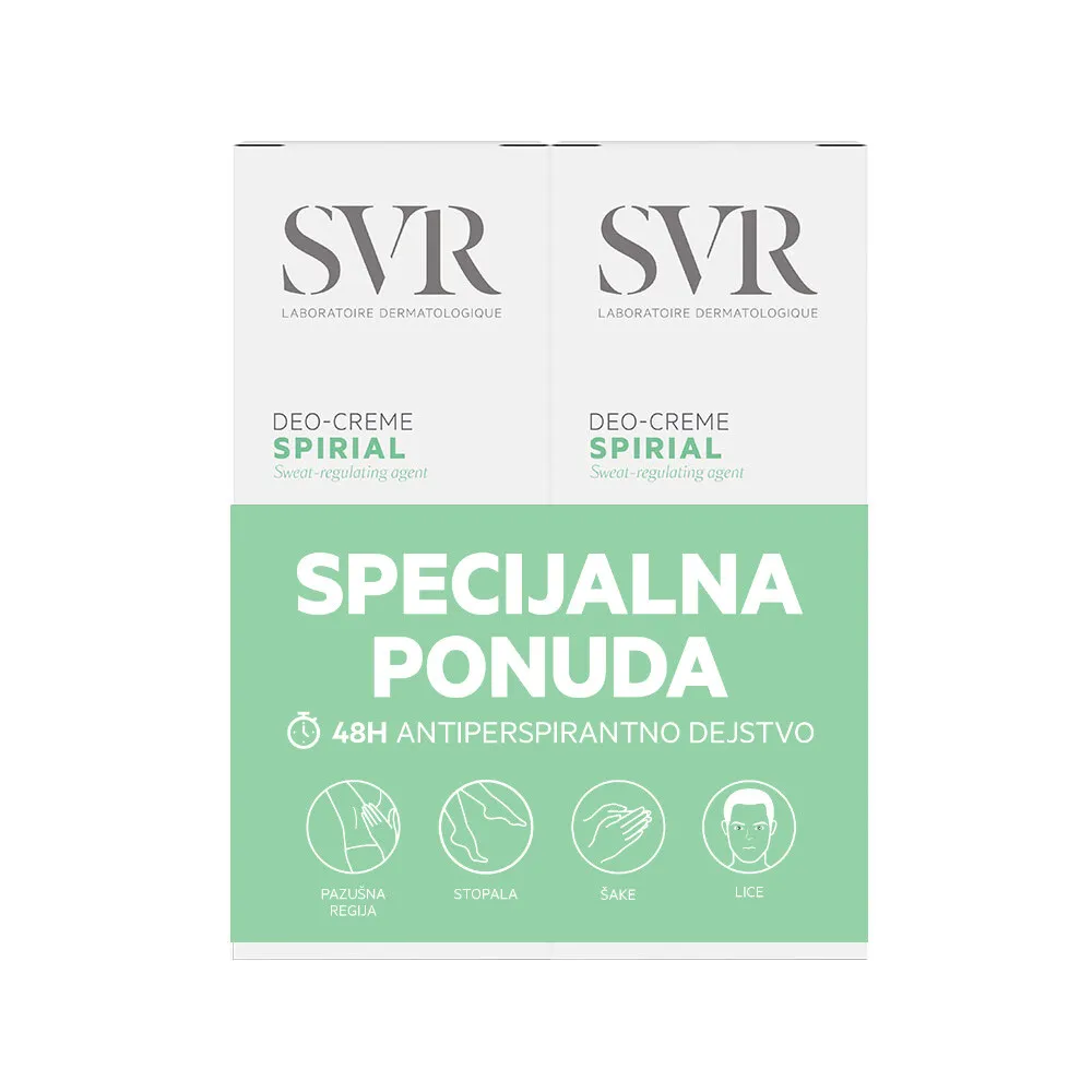 SVR Spirial Deo-krema, 2x50 ml PROMO