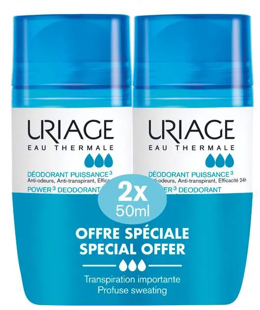 Uriage Roll-On power 3 dezodorans, 2x50 ml Specijalna ponuda