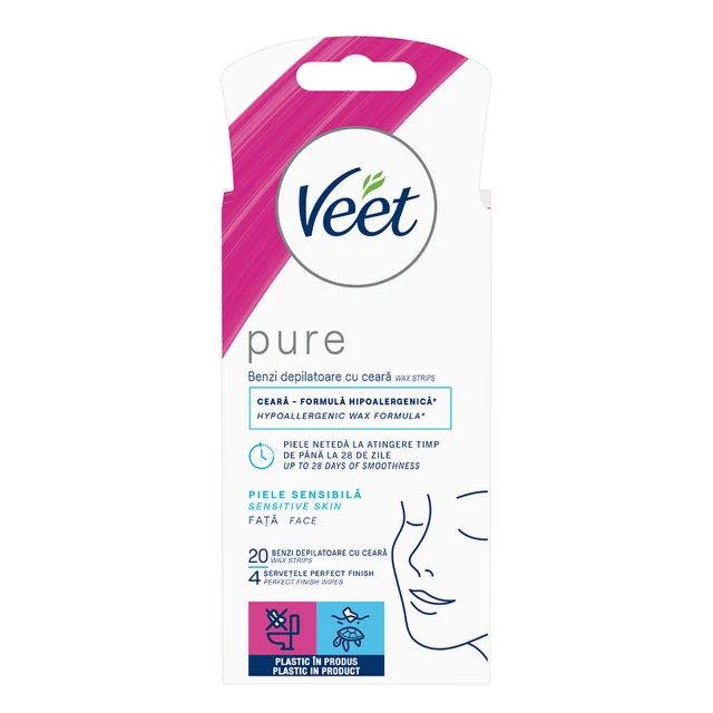 Veet Pure trake za lice, 20 komada